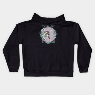 Mother's Day Mom's Are Magical Floral Unicorn Pink Kids Hoodie